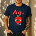 A Is For Apple Pre-K Kindergarten Teacher Student Men's Casual T-Shirt Navy A Is For Apple Pre-K Kindergarten Teacher Student Men's Casual T-Shirt Navy