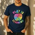 Apple Retro Play Is Learning Kindergarten Teacher Daycare Men's Casual T-Shirt Navy Apple Retro Play Is Learning Kindergarten Teacher Daycare Men's Casual T-Shirt Navy