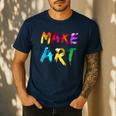 Make Art Painter Artist Teacher Artsy Men Women Kids Men's Casual T-Shirt Navy