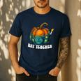 Art Teacher Pumpkin Halloween Night Men Women Men's Casual T-Shirt Navy Art Teacher Pumpkin Halloween Night Men Women Men's Casual T-Shirt Navy