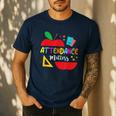 Attendance Matters Teacher Apple For Back To School Men's Casual T-Shirt Navy Attendance Matters Teacher Apple For Back To School Men's Casual T-Shirt Navy