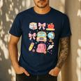 Back To School Coquette Teacher Women Girl Kindergarten PreK Men's Casual T-Shirt Navy
