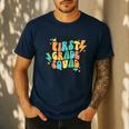 Back To School Groovy Teacher 1st First Grade Crew Squad Men's Casual T-Shirt Navy Back To School Groovy Teacher 1st First Grade Crew Squad Men's Casual T-Shirt Navy