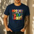 Back To School Hooray It's Art Day Art Teacher Artist Men's Casual T-Shirt Navy Back To School Hooray It's Art Day Art Teacher Artist Men's Casual T-Shirt Navy