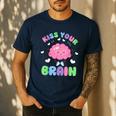 Back To School Kiss Your Brain Cute Teacher Appreciation Men's Casual T-Shirt Navy Back To School Kiss Your Brain Cute Teacher Appreciation Men's Casual T-Shirt Navy