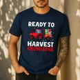 Back To School Teacher Farming Tractor Farmer Kids 100th Day Men's Casual T-Shirt Navy