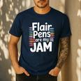 Back To School Teacher Flair Pens Are My Jam Men's Casual T-Shirt Navy