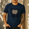Back To School Teacher Life Apple Leopard Teacher Women Men's Casual T-Shirt Navy Back To School Teacher Life Apple Leopard Teacher Women Men's Casual T-Shirt Navy