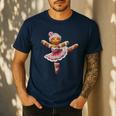 Ballet Dancer Gingerbread Christmas Dance Teacher Girl Women Men's Casual T-Shirt Navy Ballet Dancer Gingerbread Christmas Dance Teacher Girl Women Men's Casual T-Shirt Navy
