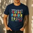 Battery Life Of Daycare Provider Childcare Teacher Men's Casual T-Shirt Navy Battery Life Of Daycare Provider Childcare Teacher Men's Casual T-Shirt Navy