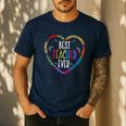 Best Teacher Ever Teacher Motivational Appreciation Men's Casual T-Shirt Navy Best Teacher Ever Teacher Motivational Appreciation Men's Casual T-Shirt Navy