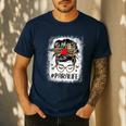 Bleached Teacher Para Life Paraprofessional Cute Messy Bun For Men Women Girls Kids Men's Casual T-Shirt Navy