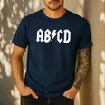 Boys Girls Teachers ABCD Rock Graphic Back To School Men's Casual T-Shirt Navy