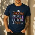 My Broom Broke So Now I Teach English English Teacher Witch Men's Casual T-Shirt Navy My Broom Broke So Now I Teach English English Teacher Witch Men's Casual T-Shirt Navy