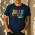 Bruh We Back Teacher First Day Of School Back To School Men's Casual T-Shirt Navy