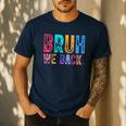 Bruh We Back Teachers Retro Back To School Boys Girls Kids Men's Casual T-Shirt Navy Bruh We Back Teachers Retro Back To School Boys Girls Kids Men's Casual T-Shirt Navy