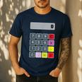 Calculator Math Teacher Halloween Costumes Women Men Adults Men's Casual T-Shirt Navy