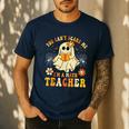 You Can't Scare Me I'm A Math Teacher Halloween Ghost Men's Casual T-Shirt Navy