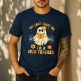 You Can't Scare Me I'm A SPED Teacher Halloween Ghost Men's Casual T-Shirt Navy