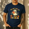 You Can't Scare Me I Teach 5th Grade Teacher Halloween Ghost Men's Casual T-Shirt Navy