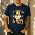 You Can’t Scare Me I Teach Daycare Teacher Halloween Ghost Men's Casual T-Shirt Navy