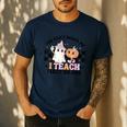 You Cant Scare Me I Teach First Grade Teacher Halloween Men's Casual T-Shirt Navy
