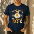 You Can't Scare Me I Teach Pre-K Halloween Teacher Ghost Men's Casual T-Shirt Navy