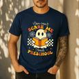 You Can't Scare Me I Teach Preschool Teacher Halloween Ghost Men's Casual T-Shirt Navy