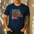 Capital Letters And Periods Bruh Teacher Men's Casual T-Shirt Navy Capital Letters And Periods Bruh Teacher Men's Casual T-Shirt Navy