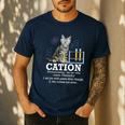 Cation Chemistry Humor Science Teacher Cat Pun Men's Casual T-Shirt Navy