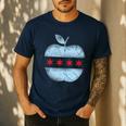 Chicago Flag Teacher School Cute Men's Casual T-Shirt Navy