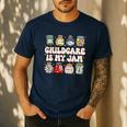Childcare Is My Jam Child Care Teacher School Psychologist Men's Casual T-Shirt Navy Childcare Is My Jam Child Care Teacher School Psychologist Men's Casual T-Shirt Navy