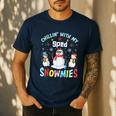 Chillin With My Sped Snowmies Teacher Student Christmas Men's Casual T-Shirt Navy Chillin With My Sped Snowmies Teacher Student Christmas Men's Casual T-Shirt Navy