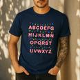 Christmas Alphabet Candy Cane Teachers Students Candy Cane For Men Women Kids Men's Casual T-Shirt Navy Christmas Alphabet Candy Cane Teachers Students Candy Cane For Men Women Kids Men's Casual T-Shirt Navy