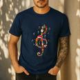 Christmas Musical Note Music Lover Teacher Sing Carols Jesus Men's Casual T-Shirt Navy Christmas Musical Note Music Lover Teacher Sing Carols Jesus Men's Casual T-Shirt Navy