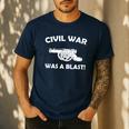 Civil War It Was A Blast History Teacher T-Shirt Men's Casual T-Shirt Navy