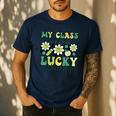 My Class Is Full Of Lucky Charms St Patricks Day Teacher Men's Casual T-Shirt Navy