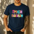 Color Special Education Squad Groovy Dream Team SPED Teacher Men's Casual T-Shirt Navy Color Special Education Squad Groovy Dream Team SPED Teacher Men's Casual T-Shirt Navy