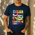 Color The World With Kindness Teachers Back To School Men's Casual T-Shirt Navy