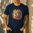Colorful Brain Art Teacher Artist Painter Student Men's Casual T-Shirt Navy Colorful Brain Art Teacher Artist Painter Student Men's Casual T-Shirt Navy