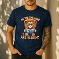 All The Cool Lions Are Reading Lion Teacher Men Women Kids Men's Casual T-Shirt Navy All The Cool Lions Are Reading Lion Teacher Men Women Kids Men's Casual T-Shirt Navy