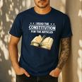 Cool History Teacher Read The Constitution For The Articles Men's Casual T-Shirt Navy