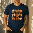 Coquette Teach Teacher Bows Thanksgiving Turkey Fall Autumn Men's Casual T-Shirt Navy