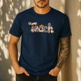 Cowhide Teacher Hat Cowboy Western Teacher Back To School Men's Casual T-Shirt Navy Cowhide Teacher Hat Cowboy Western Teacher Back To School Men's Casual T-Shirt Navy