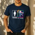 Cute Art Teacher Magical Dabbing Unicorn Artist Men's Casual T-Shirt Navy Cute Art Teacher Magical Dabbing Unicorn Artist Men's Casual T-Shirt Navy