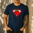 Cute Distressed Super Teacher Superhero Apple Shirt Men's Casual T-Shirt Navy Cute Distressed Super Teacher Superhero Apple Shirt Men's Casual T-Shirt Navy