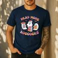 Cute Ghost Book Read More Books Teachers Halloween Men's Casual T-Shirt Navy Cute Ghost Book Read More Books Teachers Halloween Men's Casual T-Shirt Navy
