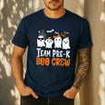 Cute Ghost Team Pre K Boo Crew Halloween Teacher Student Men's Casual T-Shirt Navy