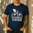 Cute Substitute Teacher Appreciation Men Women Men's Casual T-Shirt Navy