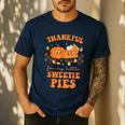 Cute Thanksgiving Teacher Thankful For My Sweetie Pies Mom Men's Casual T-Shirt Navy Cute Thanksgiving Teacher Thankful For My Sweetie Pies Mom Men's Casual T-Shirt Navy